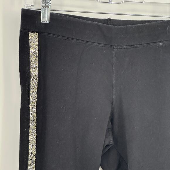 Express Womens Black Rhinestone Side Stripe Leggings Size M Sparkly Stretch Pant - Picture 3 of 7